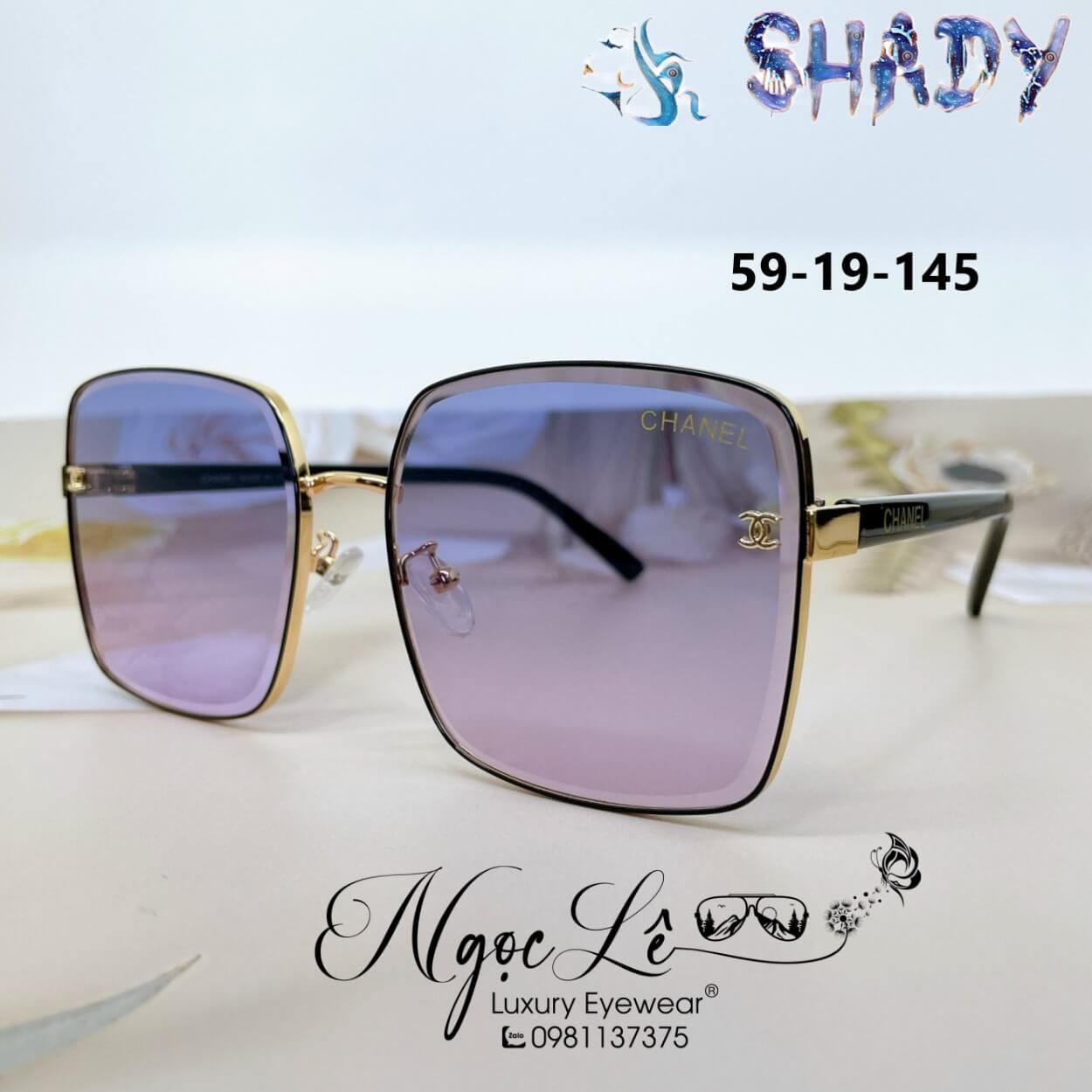 Mắt Kính Thời Trang Nữ Tròng Vuông - Kính Chanel Nữ Màu Ombre Tím Xanh