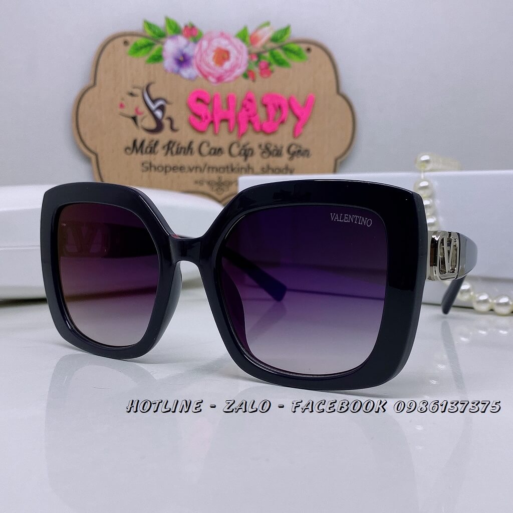 Mắt Kính Valentino Nữ Vuông Đen Cao Cấp Kèm Hộp