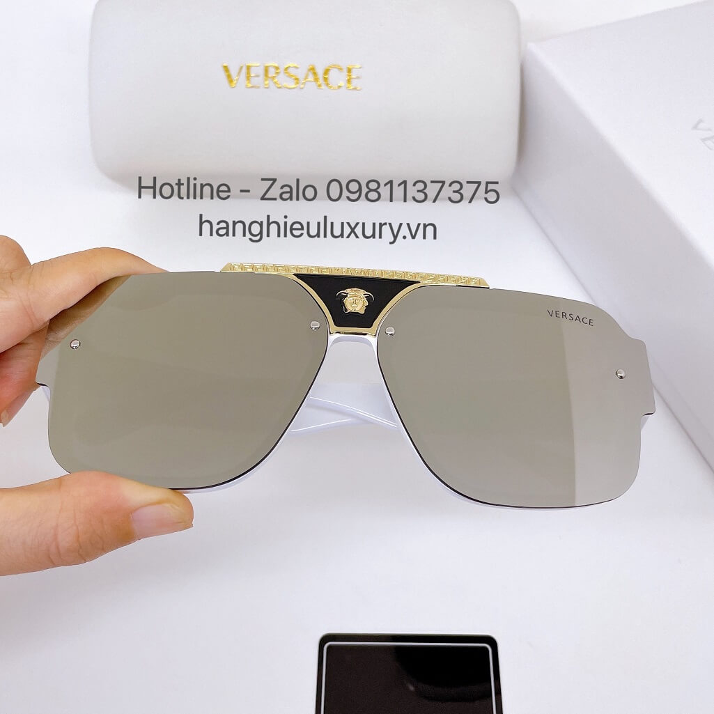 Mắt Kính Versace Tráng Gương Vuông Bảng To Cao Cấp Hàng Hiệu Luxury