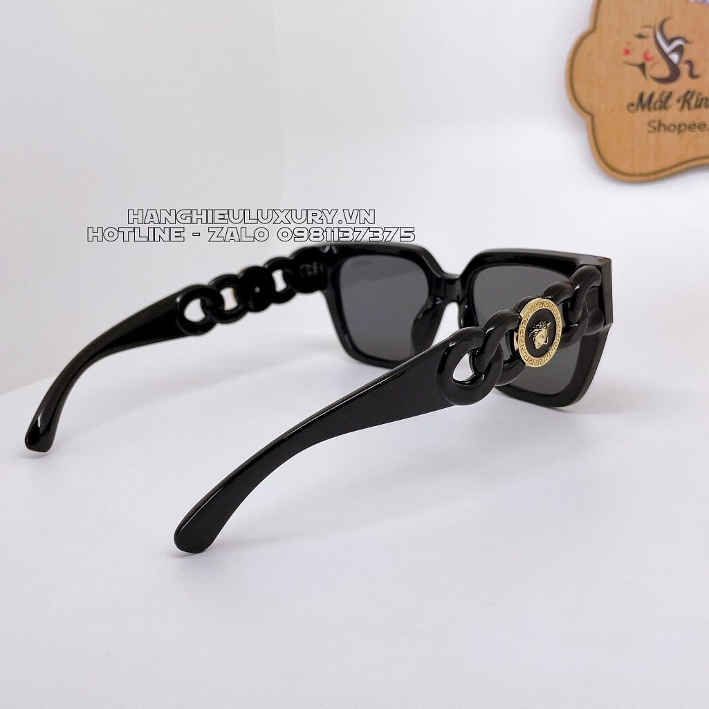Mắt Kính Versace Havana Gọng Xích Mix Charm Medusa Đen Hàng Hiệu Luxury