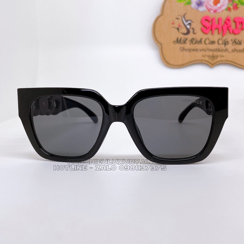 Mắt Kính Versace Havana Gọng Xích Mix Charm Medusa Đen Hàng Hiệu Luxury
