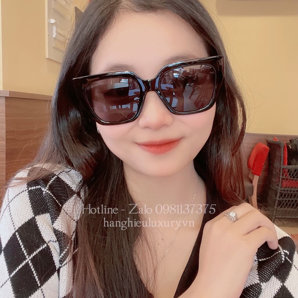 Mắt Kính Versace Havana Gọng Xích Mix Charm Medusa Đen Hàng Hiệu Luxury