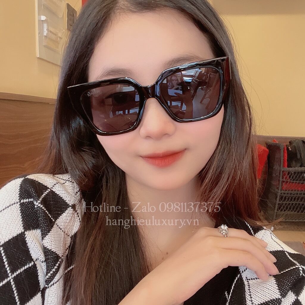 Mắt Kính Versace Havana Gọng Xích Mix Charm Medusa Đen Hàng Hiệu Luxury