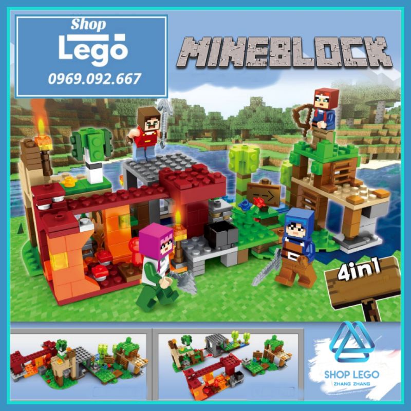 Đồ chơi lắp ráp Lego  Minecraft My World 4 IN 1  Kích thích sáng tạo cho  bé  Trò chơi Xếp hình mô hình nhân vật  HolCim  Kênh Xây Dựng Và Nội Thất