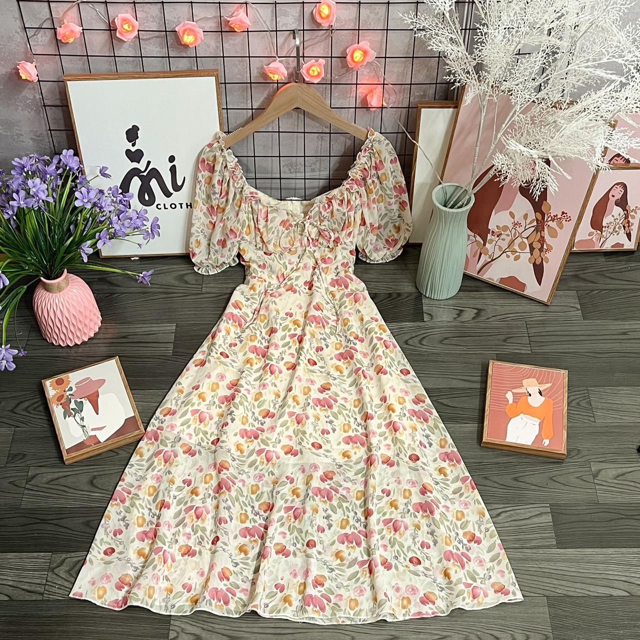 ORDER Váy hoa nhí ulzzang cổ vuông | Shopee Việt Nam