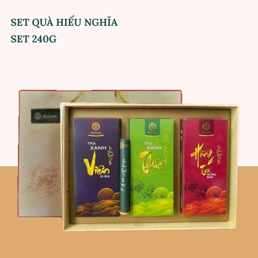 TẾT HIẾU NGHĨA 2 (COMBO MIX 3/SET BA: VIÊN + THỨC + HỒNG TRÀ THƯỢNG HẠNG - 240G)