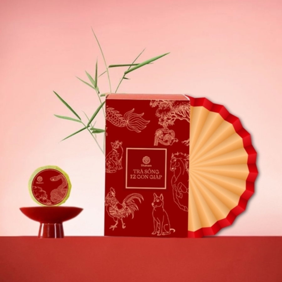 TRÀ VÀNG - BÁNH TRÀ SỐNG YÊN BÁI 1T-3L HỘP 12 CON GIÁP 10G