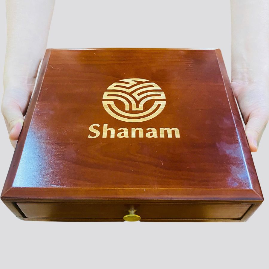 HỘP GỖ SƠN MÀI ĐỰNG BÁNH TRÀ CỔ - 1 NGĂN KÉO