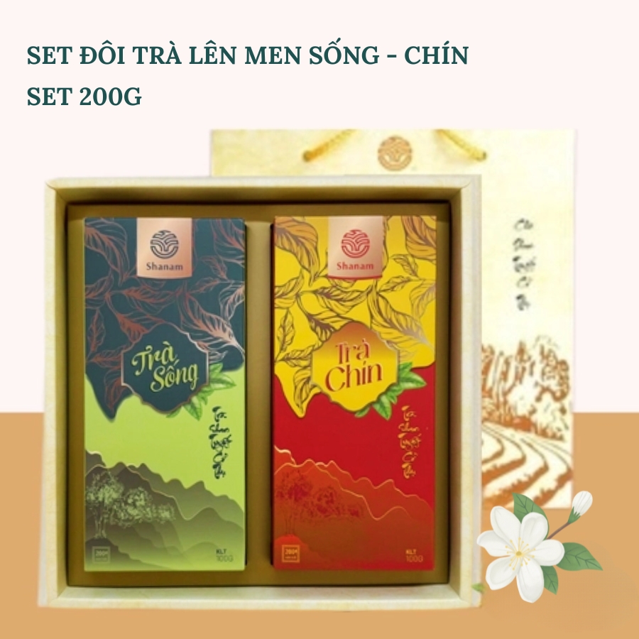 SÉT QUÀ: NGUỒN CỘI ( HỘP TRÀ SỐNG 100G + HỘP TRÀ CHÍN 100G)