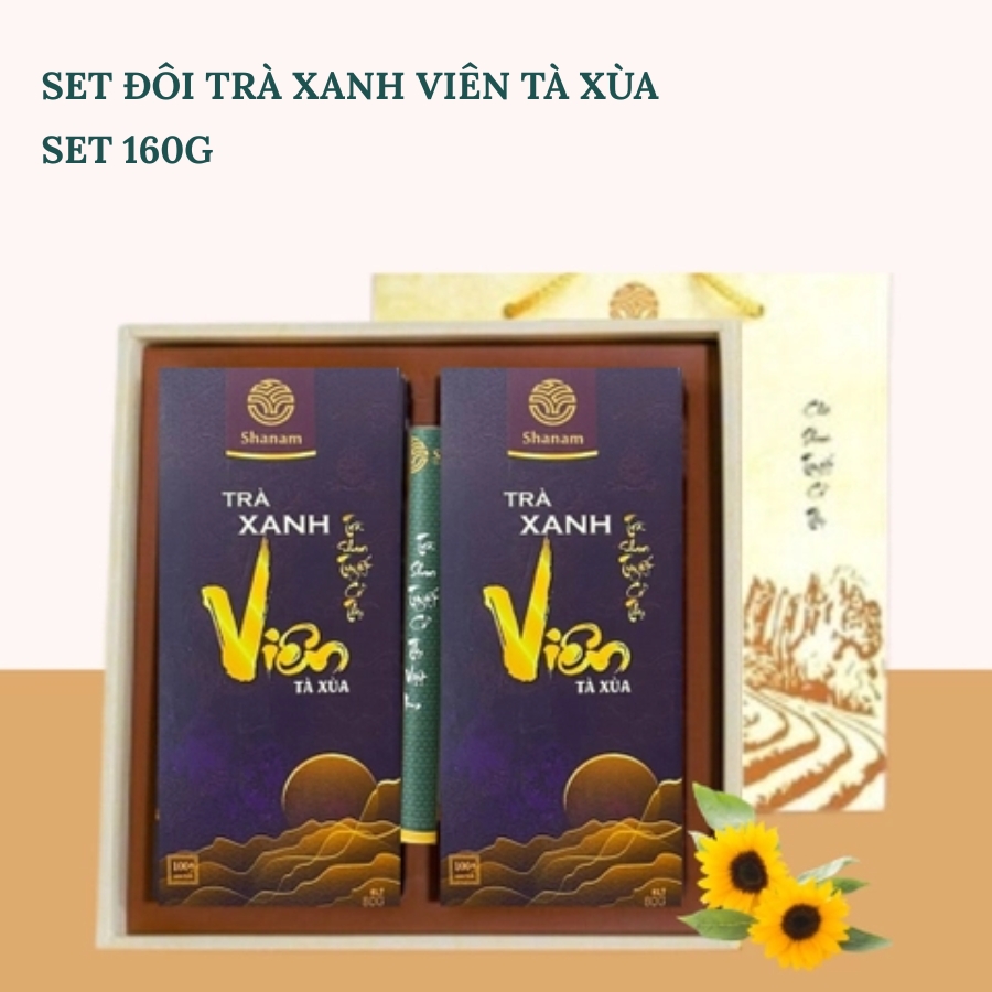 SET QUÀ: TRÀ XANH VIÊN SET ĐÔI - 160G