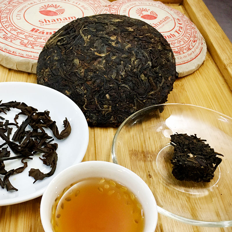 TRÀ VÀNG - BÁNH TRÀ CHÍN 2020 YÊN BÁI 1 TÔM  - 3 LÁ 300G BTR