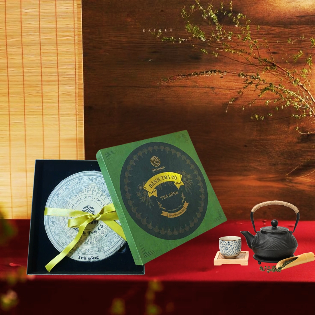 Trà Vàng - Bánh Trà Sống 2022 Yên Bái 1 TÔM - 3 LÁ 300G Btr