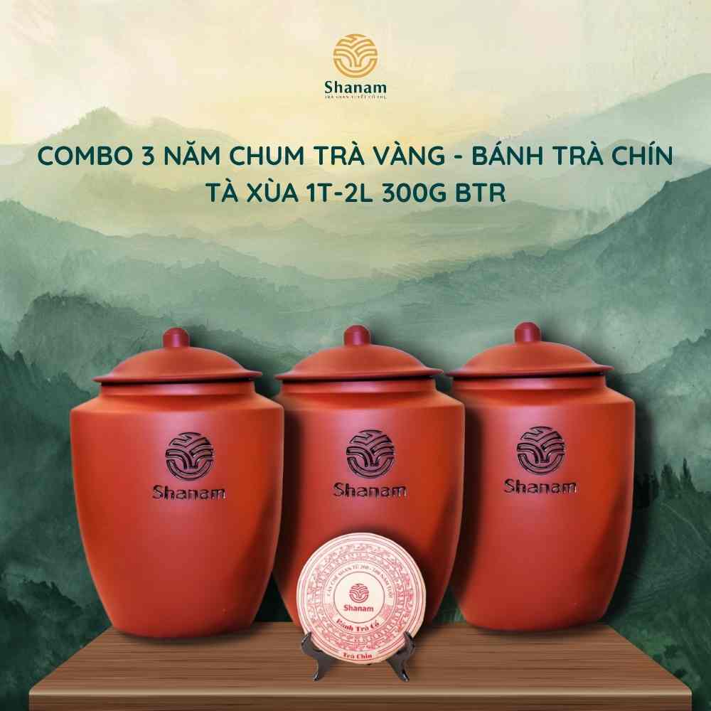 COMBO 3 NĂM CHUM TRÀ VÀNG - BÁNH TRÀ CHÍN TÀ XÙA 1T-2L 300G BTR