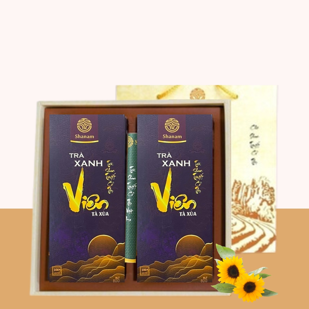SET QUÀ: TRÀ XANH VIÊN SET ĐÔI - 160G