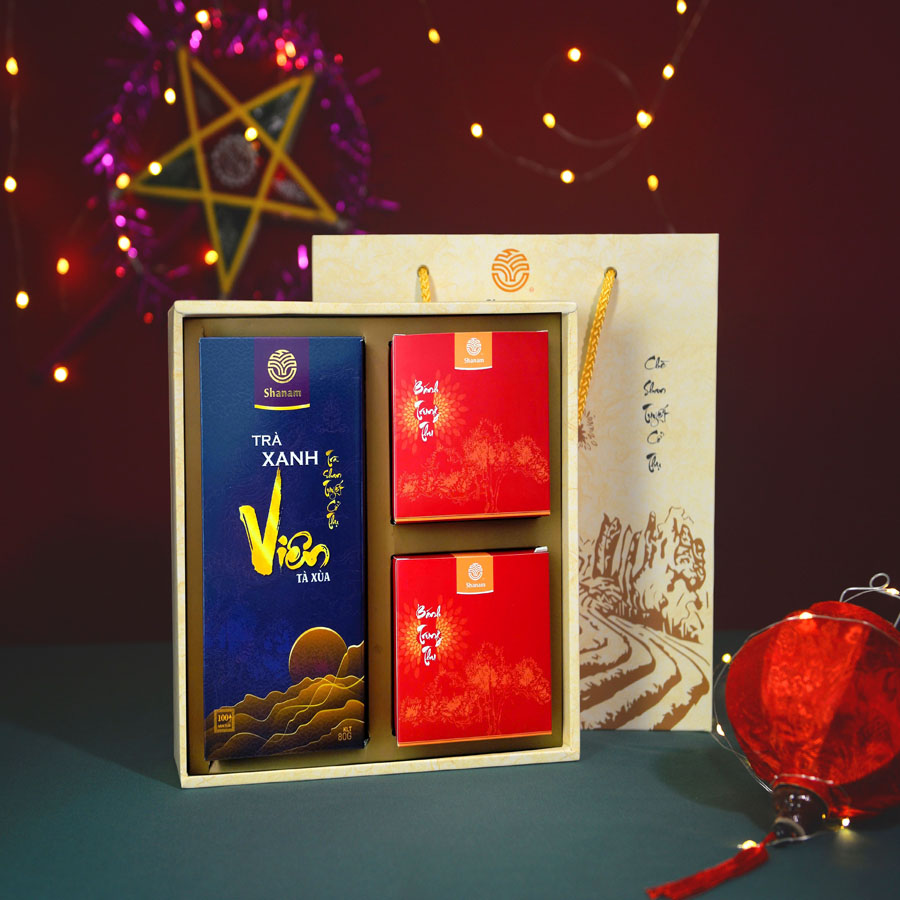 SET TRÀ BÁNH TT0102H ( 1 HỘP TRÀ XANH VIÊN 80G + 2 BÁNH TT 120G )