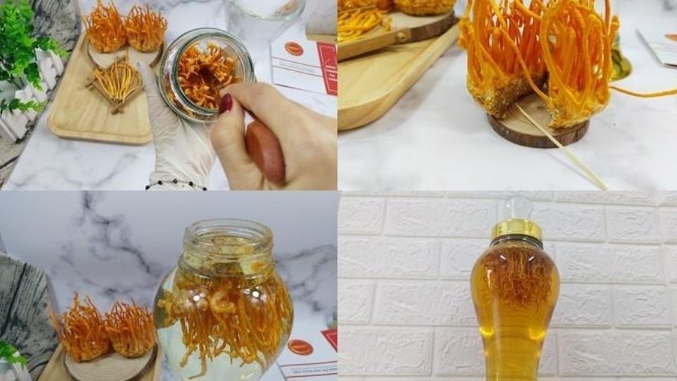 5 cách ngâm rượu đông trùng hạ thảo tại nhà đơn giản