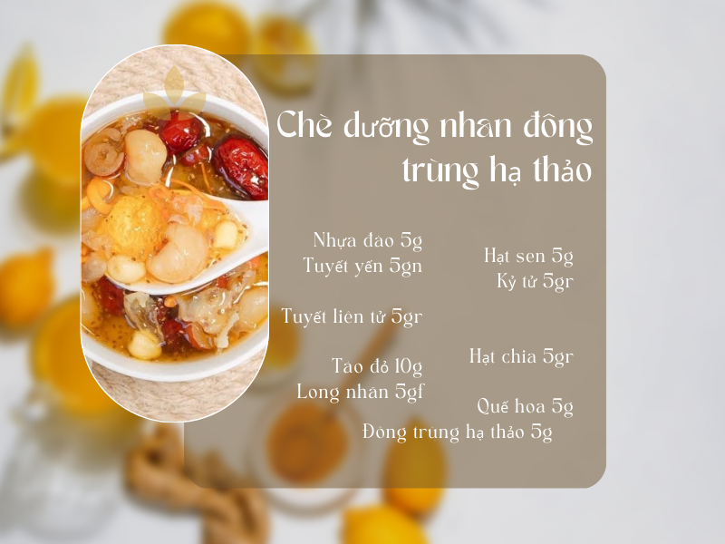 Chè dưỡng nhan đông trùng hạ thảo rất tốt cho giảm cân