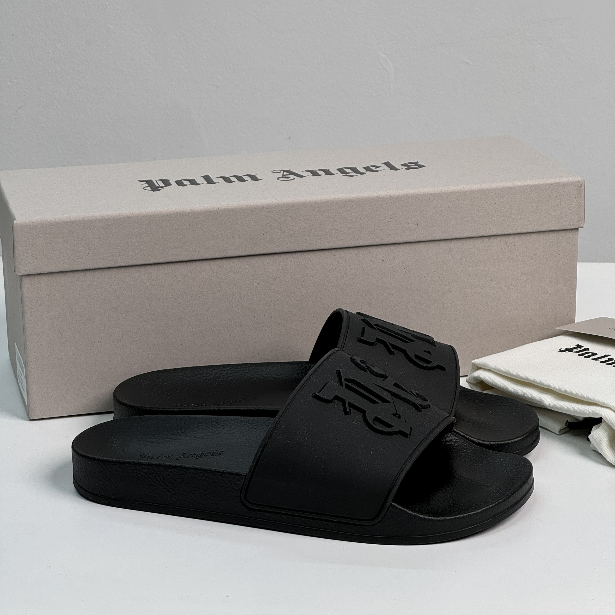 Palm Angels Black Monogram Slides