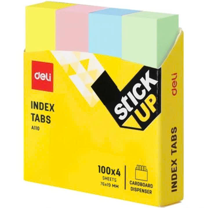 Giấy note phân trang 4 Màu Deli-A11002 (76x19mm)