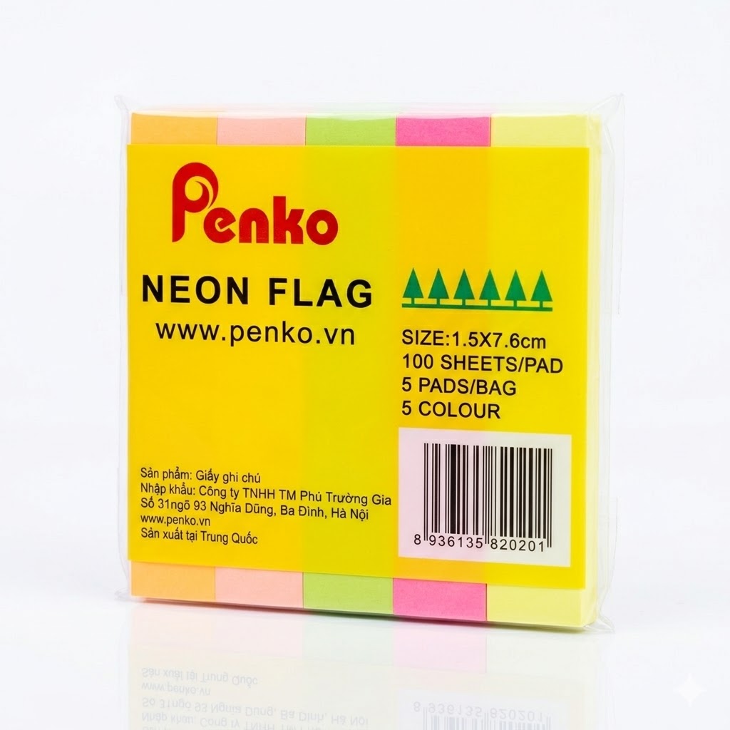 Giấy note phân trang 5 màu Penko (50x12mm)