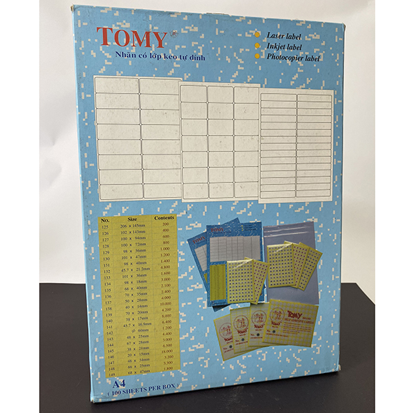 GIẤY DECAL IN MÃ VẠCH TOMY A4 NO.145