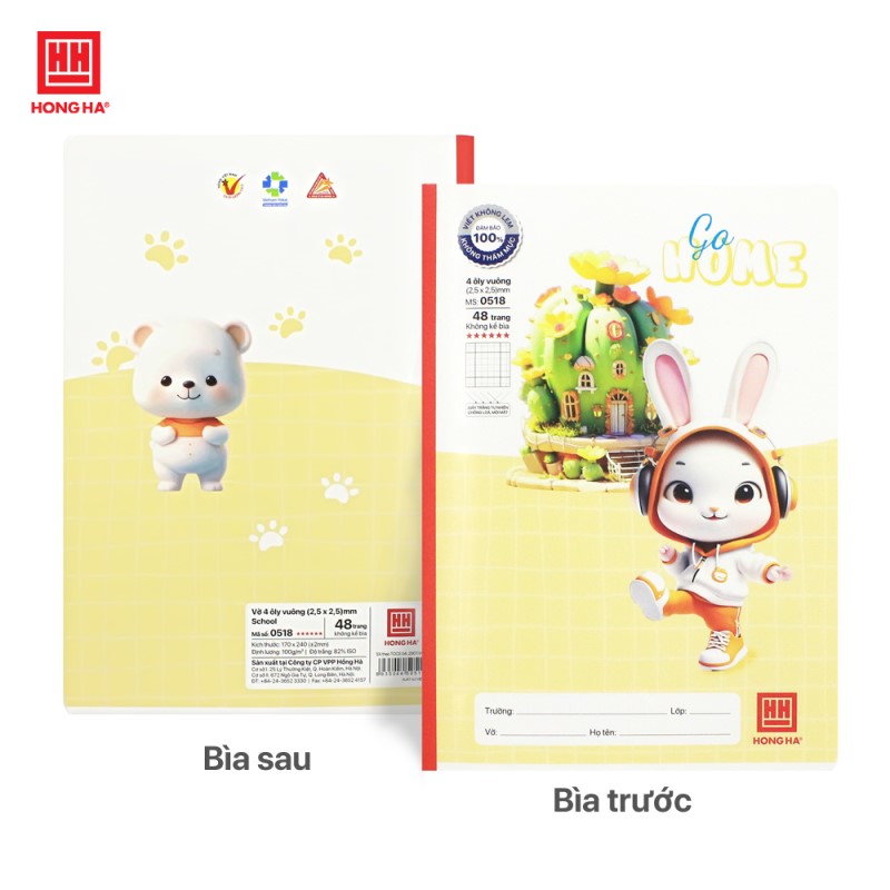 Vở 4 Ôly Hồng Hà 48 trang - Mã số 0518