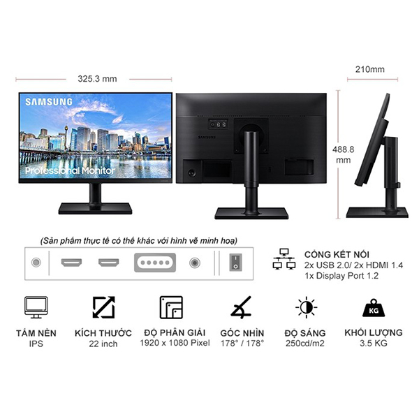 Màn hình Samsung LF24T450FQEXXV 23.8Inch 75Hz IPS