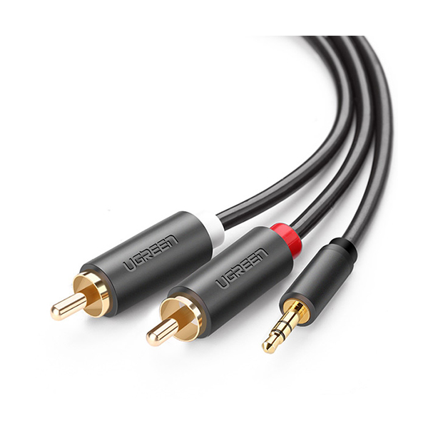 Cáp chuyển Ugreen 10510 3.5mm sang 2 đầu hoa sen RCA 2M