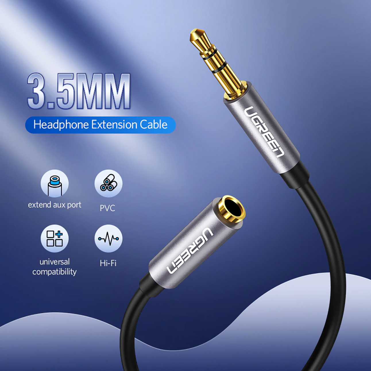 Cáp Audio 3.5mm nối dài Ugreen 10538 5m