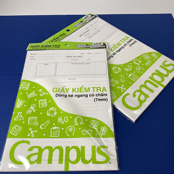 Giấy kiểm tra kẻ ngang Campus - có chấm