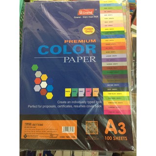 GIẤY BÌA A3 MÀU ĐẶC BIỆT PGRAND 120GSM