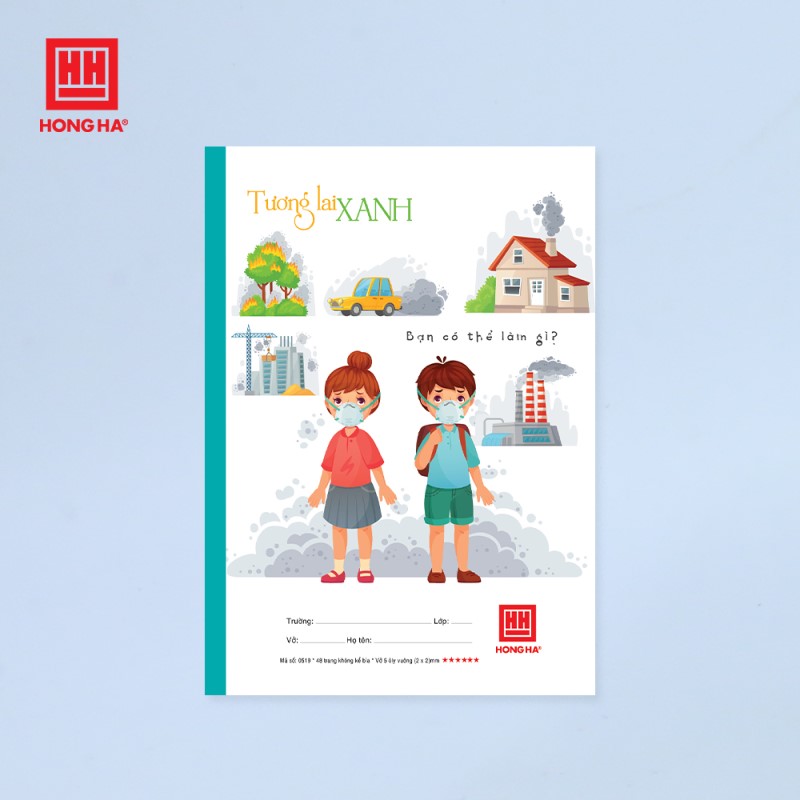 Vở 5 Ô ly 48 trang Hồng Hà School Tương Lai Xanh - 0519