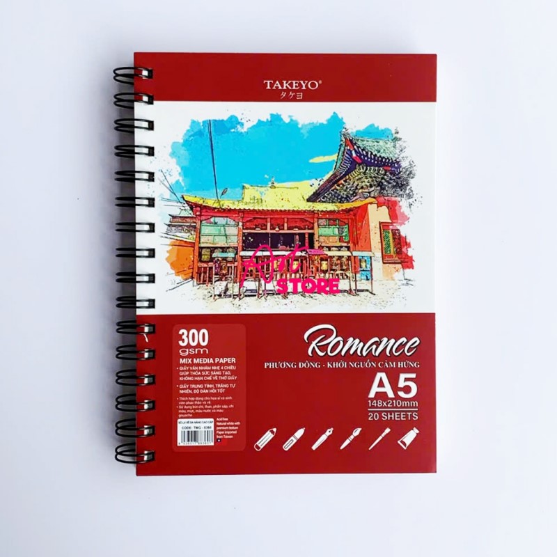 Sổ Vẽ A5 Takeyo Romance Định Lượng 300gsm