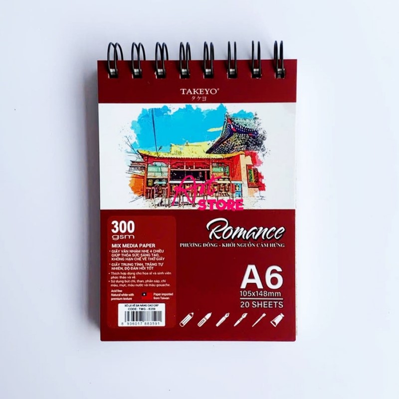 Sổ Vẽ A6 Takeyo Romance Định Lượng 300gsm