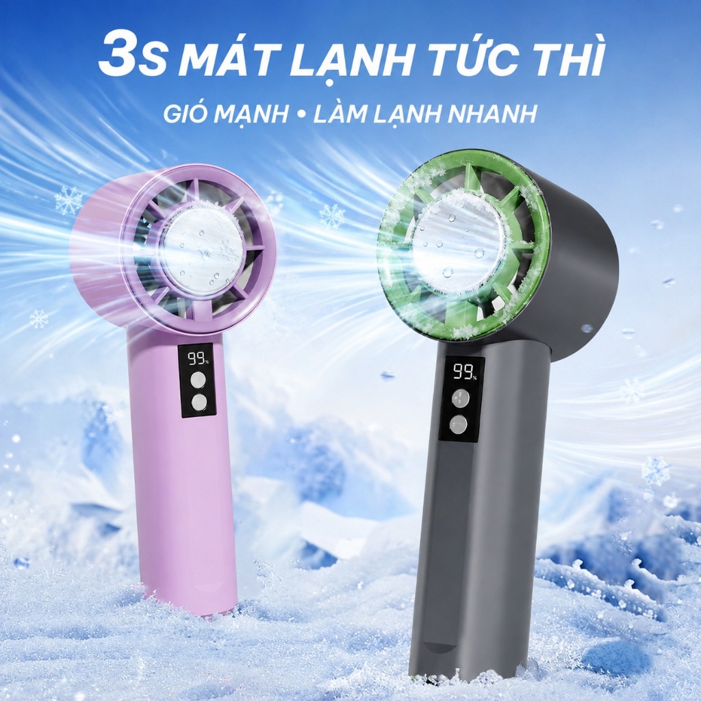Quạt cầm tay mini S006 có miếng làm mát