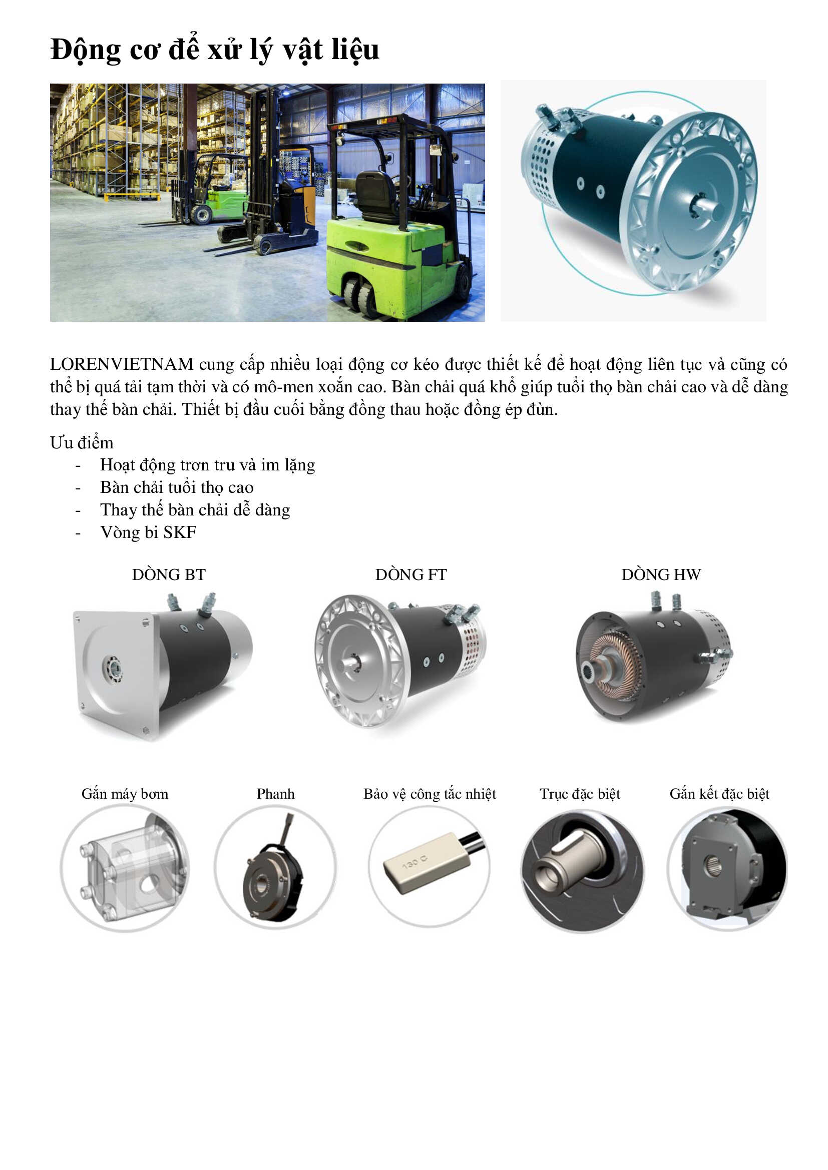 Động cơ để xử lý vật liệu