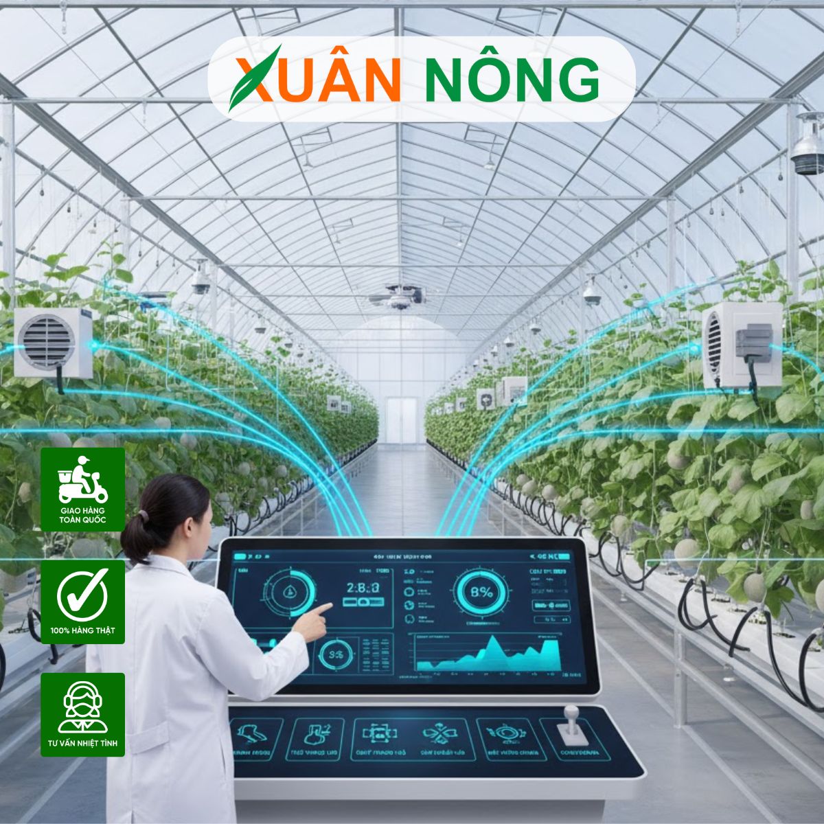 NHÀ MÀNG TRỒNG DƯA LƯỚI - GIÁM SÁT VÀ ĐIỀU KIỂN NHÀ MÀNG