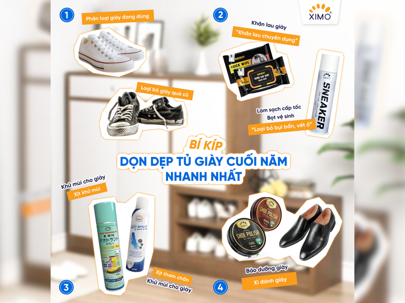 BÍ KÍP DỌN DẸP TỦ GIÀY CUỐI NĂM NHANH NHẤT CÙNG XIMO