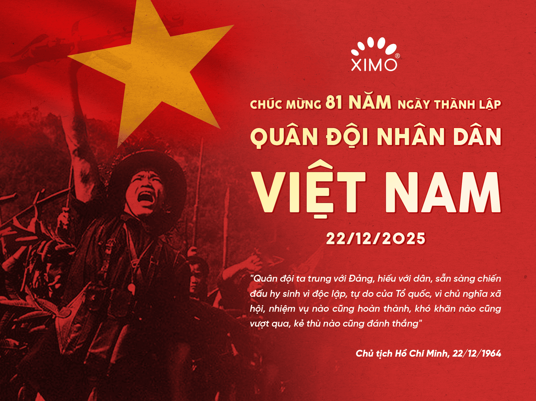 CHÚC MỪNG 81 NĂM NGÀY THÀNH LẬP QUÂN ĐỘI NHÂN DÂN VIỆT NAM (22/12/1944 - 22/12/2025)