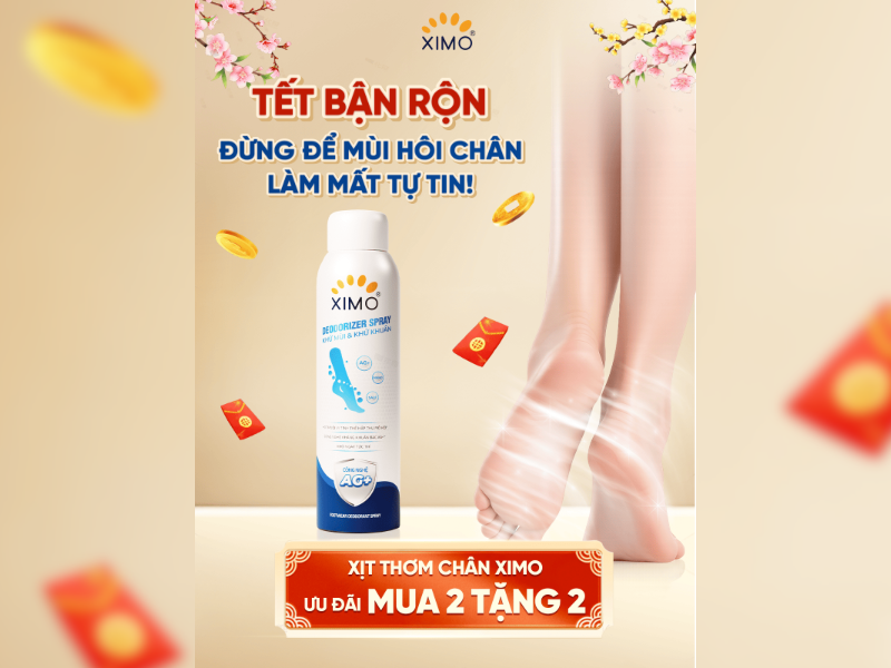 XỊT THƠM CHÂN XIMO - GIẢI PHÁP KHỬ MÙI CHÂN HIỆU QUẢ MÙA TẾT BẬN RỘN