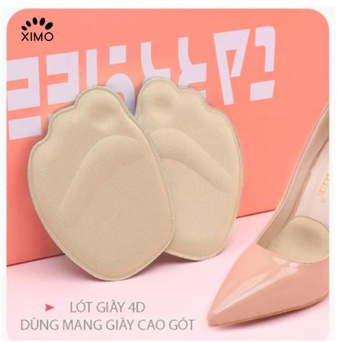 Cặp lót mũi giày cao gót XIMO, giúp giày búp bê cực êm chân, hút mồ hôi Heel Liner 4D (LGCGC11)