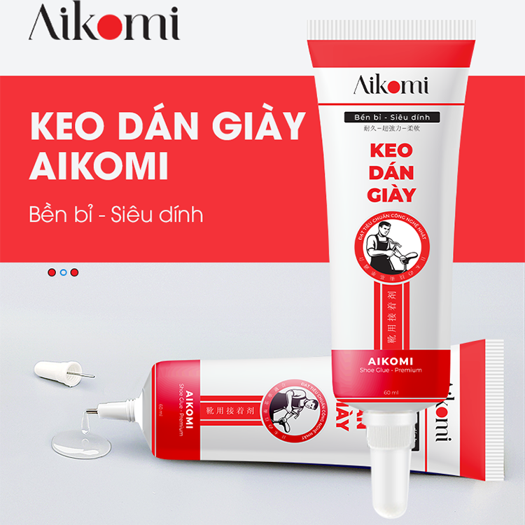 Keo dán giày thể thao, giày da Aikomi trong suốt siêu dính dùng nhiệt không tổn thương tay