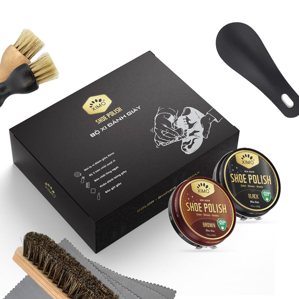 Xi Đánh Giày Sáp Shoe Polish XIMO Đen, Không Màu, Nâu Đủ Màu Chính Hãng XI08