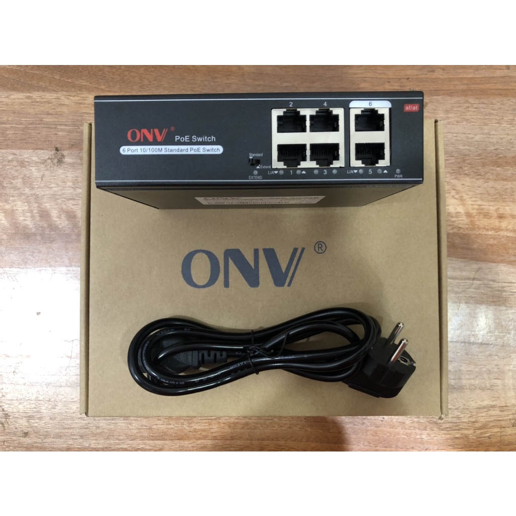 Bộ chia mạng Switch POE ONV 4 cổng + 2 cổng Uplink H1064PLS