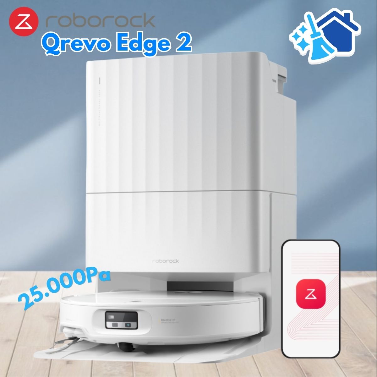 Robot vệ sinh sàn nhà Roborock Qrevo Edge 2