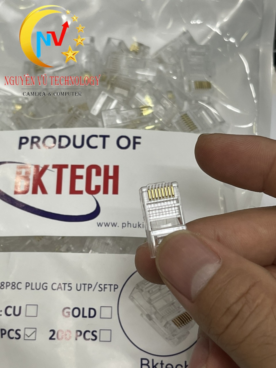 Hạt Bấm Dây Mạng BKTECH (túi 100 hạt)
