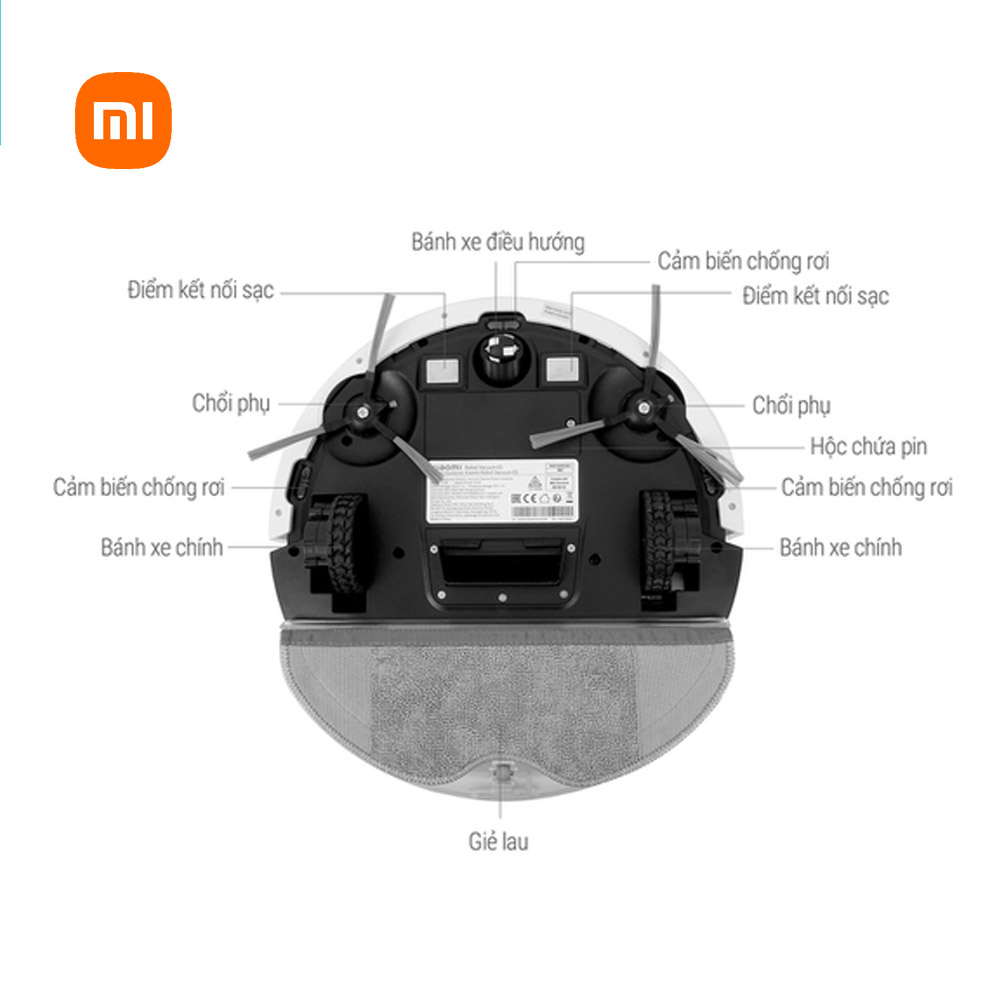 Robot hút bụi lau nhà Xiaomi Vacuum E5 (Đen + Trắng)