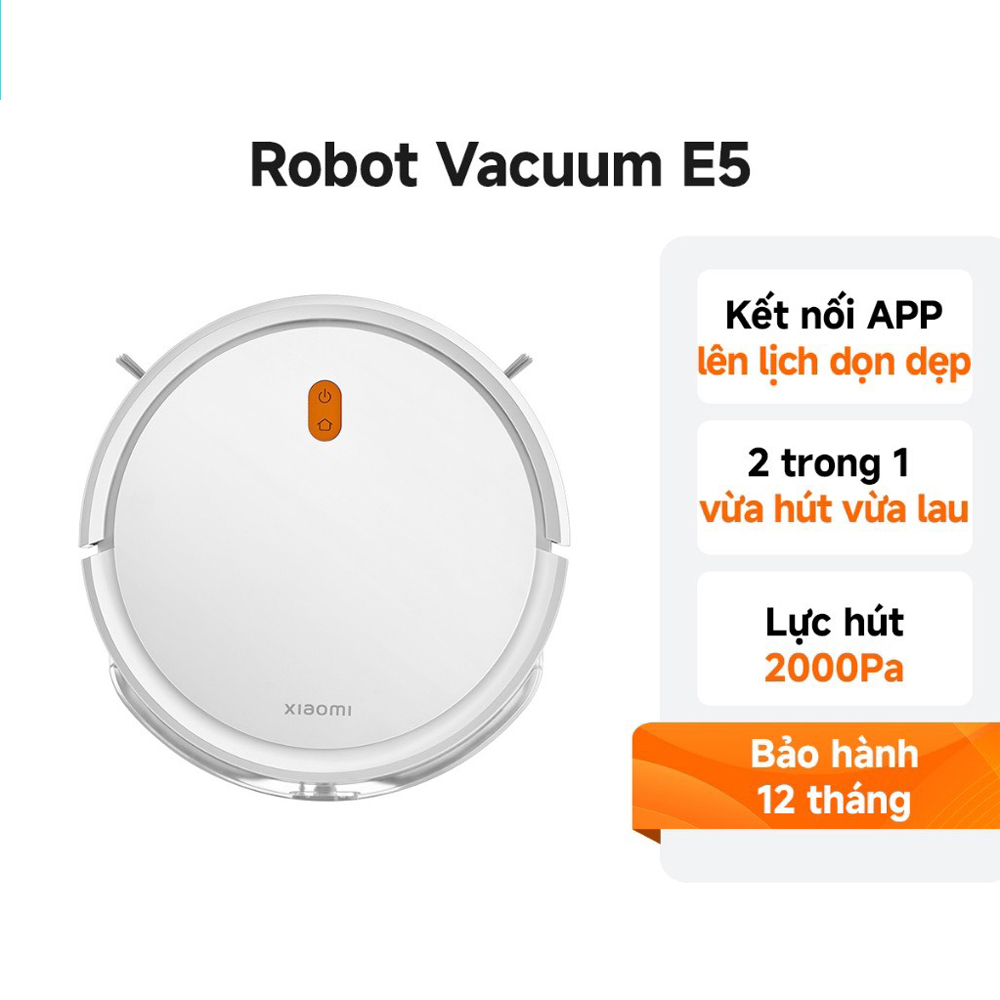 Robot hút bụi lau nhà Xiaomi Vacuum E5 (Đen + Trắng)
