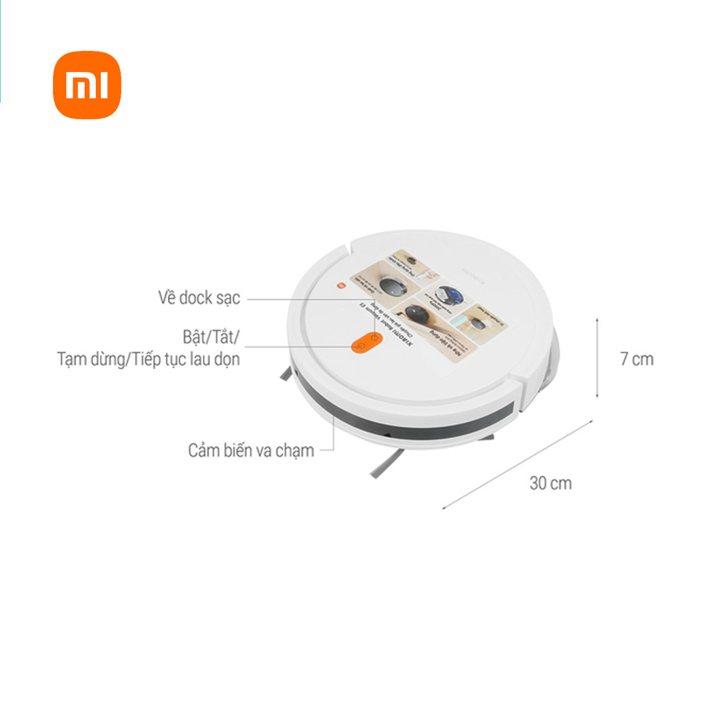 Robot hút bụi lau nhà Xiaomi Vacuum E5 (Đen + Trắng)