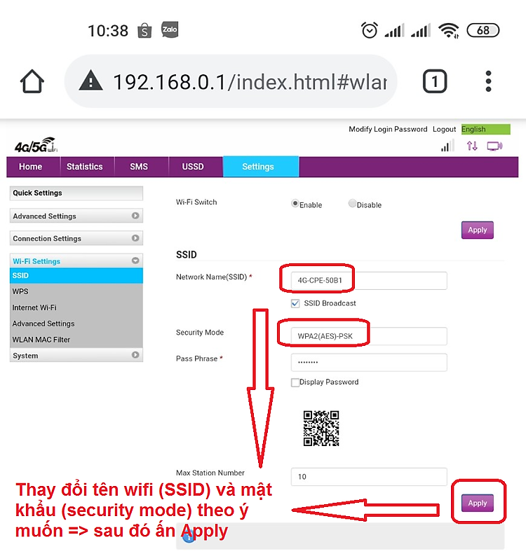 Phát wifi từ sim 4G LTE CPE RS980+ Tích hợp 4 cổng WAN/LAN - Dùng nguồn trực tiếp 12V hoặc 5V (trắng)
